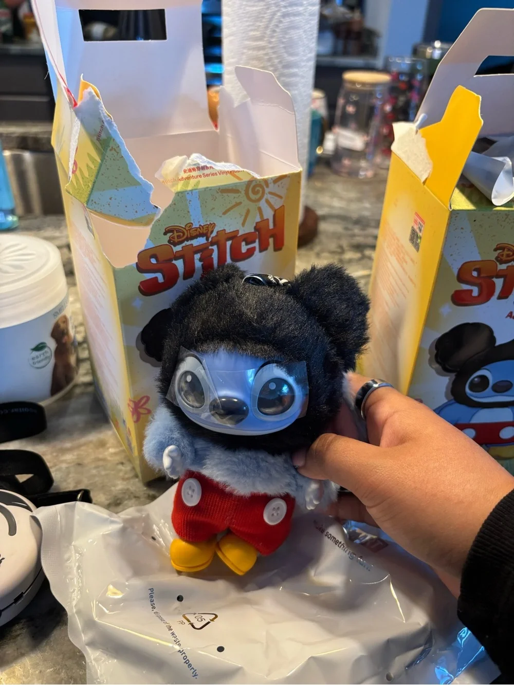 Disney Stitch Plush in Blue and Tan with Gold Fur